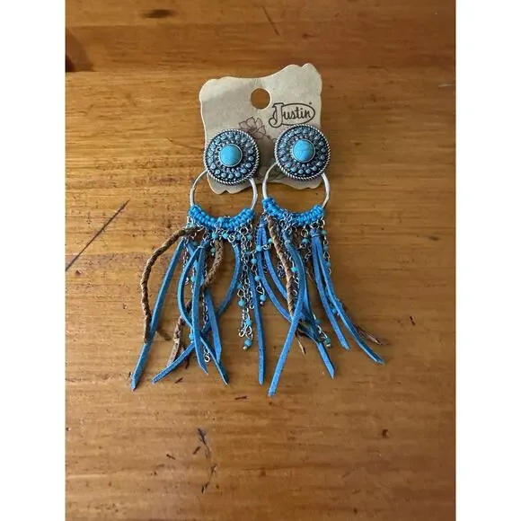 Statement Post Back Dangle Earrings Lot Colorful Boho Western Fringe Floral - Picture 3 of 16